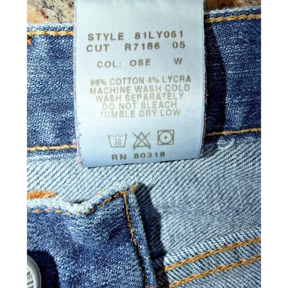 Lucky Brand Sweet N Low Jeans Size 27 Blue Flare Button Fly Y2K USA Made - Picture 4 of 7